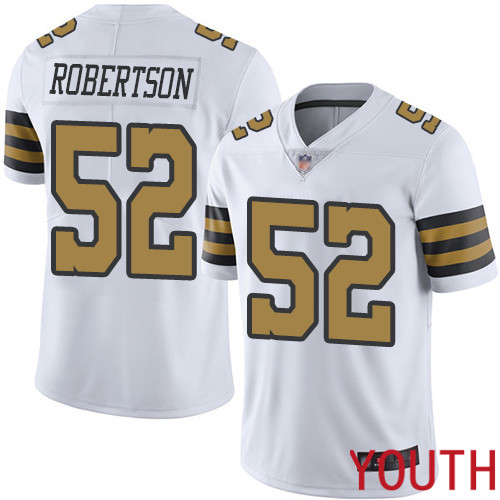 New Orleans Saints Limited White Youth Craig Robertson Jersey NFL Football #52 Rush Vapor Untouchable Jersey->youth nfl jersey->Youth Jersey